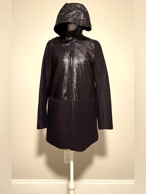 SANDRO Paris Mardi Wool Coat - Size 4/6 - Dark Purple